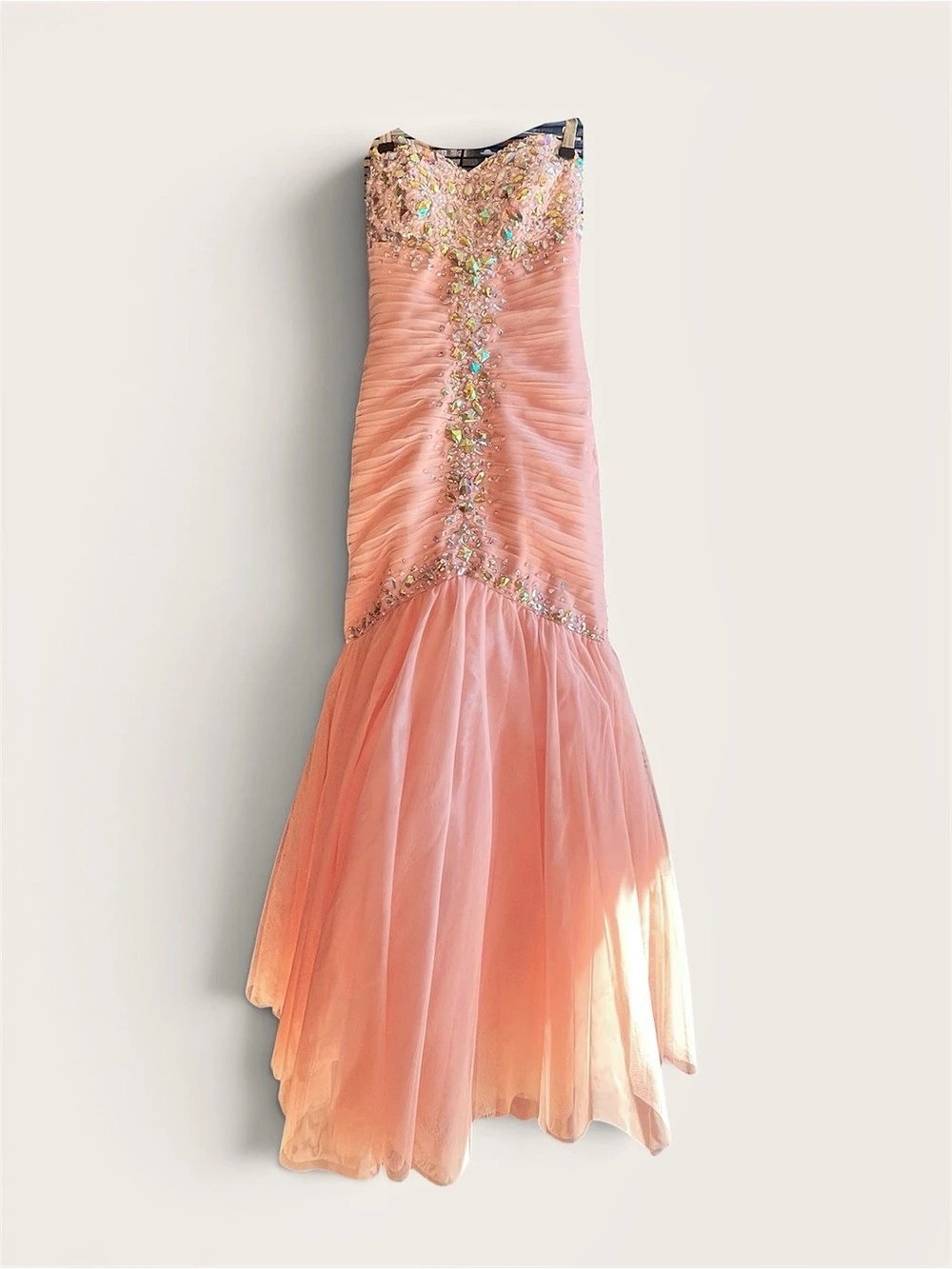 Jovani Beaded Mermaid Prom Dress in Pink